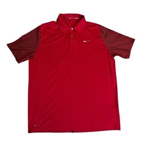 Nike TW Tiger Woods Collection Golf Polo Shirt Red/Black Large